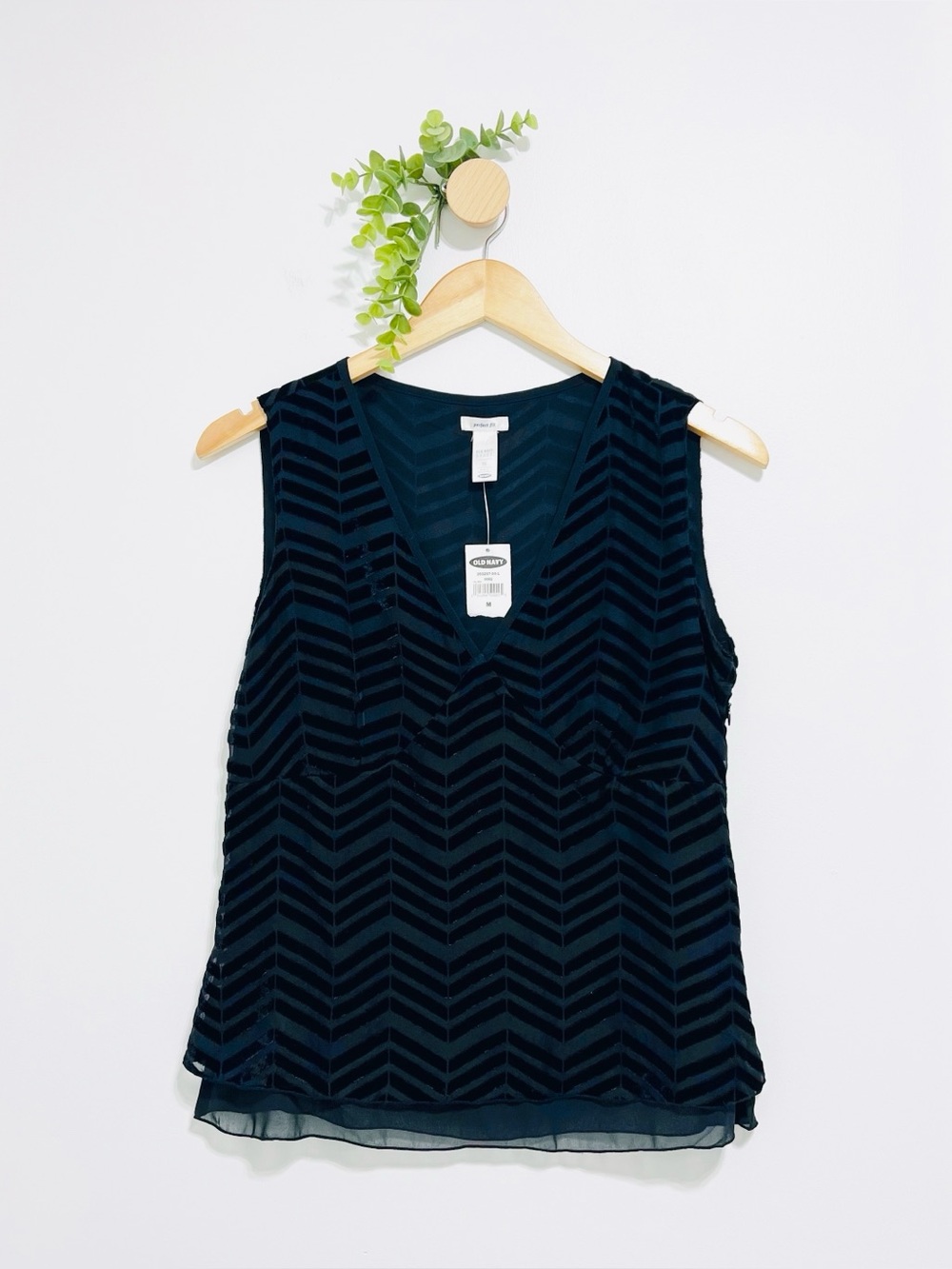 Old Navy Vintage NWT Y2K Black Velvet Striped Fairy Grunge Fairy Camisole Top